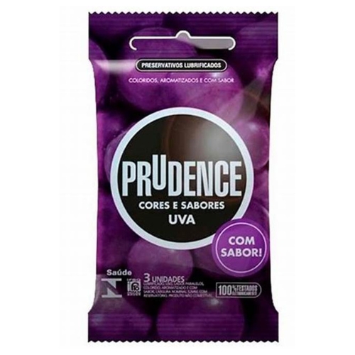 Preservativo Aromatizado Cores E Sabores Com 3 Unid Prudence Uva Mainha Sex Shop 2881